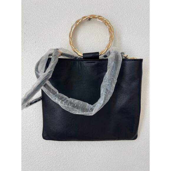 Thacker NYC Ring Handle Bag – Black Suede & Leather - Picture 2 of 4